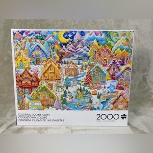 Colorful Cookietown 2000 PC Puzzle Buffalo Games Gingerbread Houses New 92000